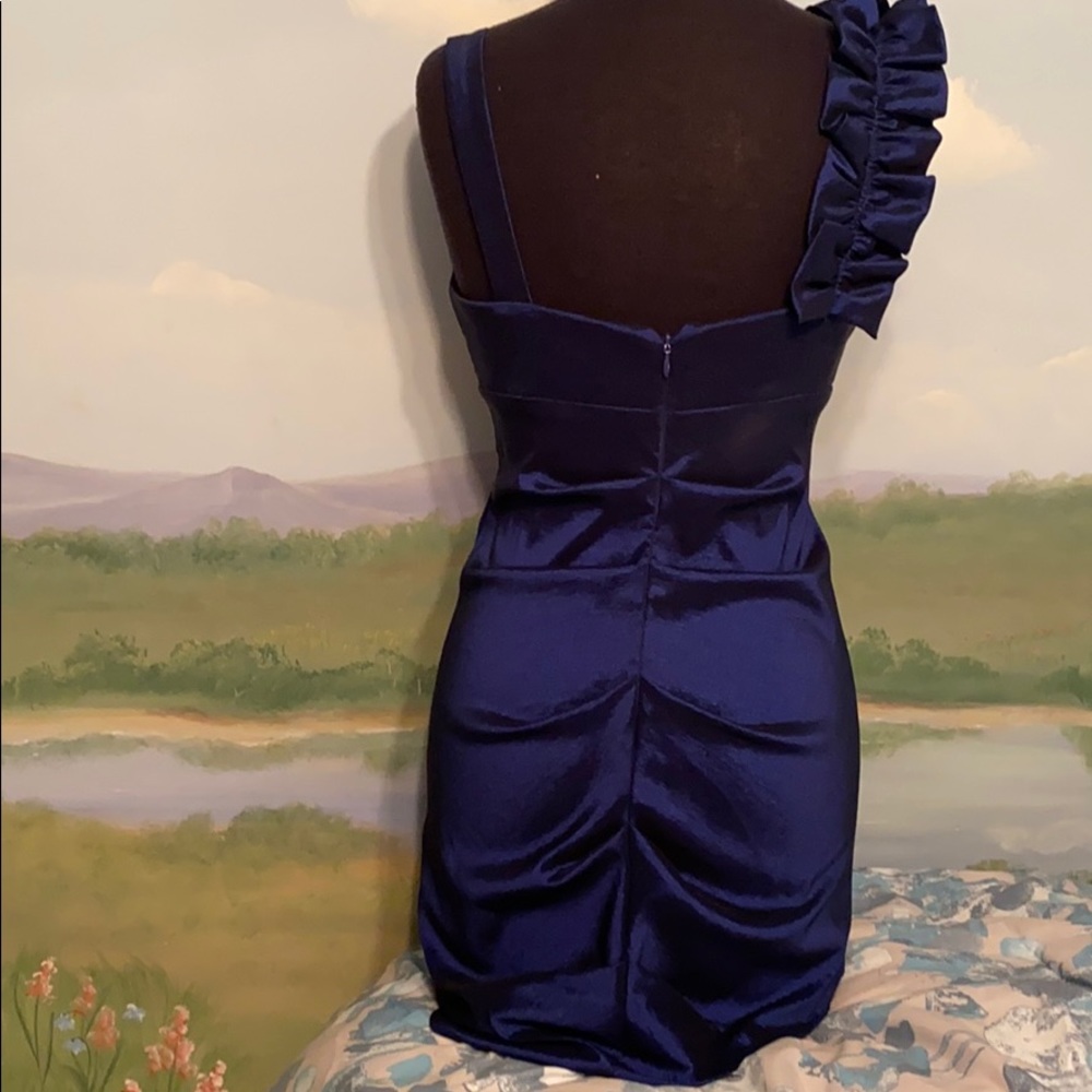 COPY - Xscape by Joanna Chen blue metallic dress - Picture 6 of 12